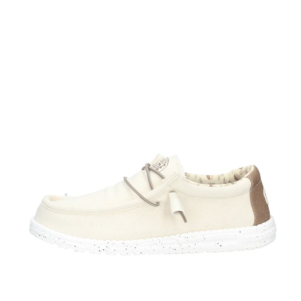 DUDE Scarpe Uomo SNEAKERS IVORY WALLY STRETCH CANVAS